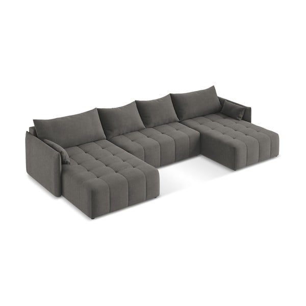 Tamno siva sklopiva/s prostorom za odlaganje kutna garnitura (u obliku slova "U") Moku – Makamii-image-2