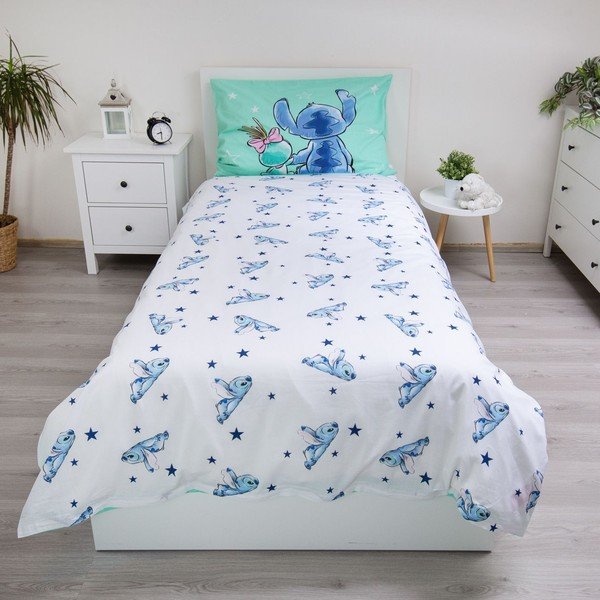 Mentol zelena pamučna dječja posteljina za krevet za jednu osobu 140x200 cm Lilo & Stitch "Buddies" – Jerry Fabrics-image-2