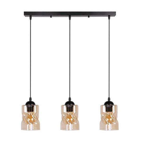 Crna visilica sa staklenim sjenilom 10x62 cm Felis - Candellux Lighting