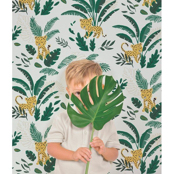 Dječja tapeta 10 m x 50 cm Cheetah & Tropical Leaves – Lilipinso-image-3