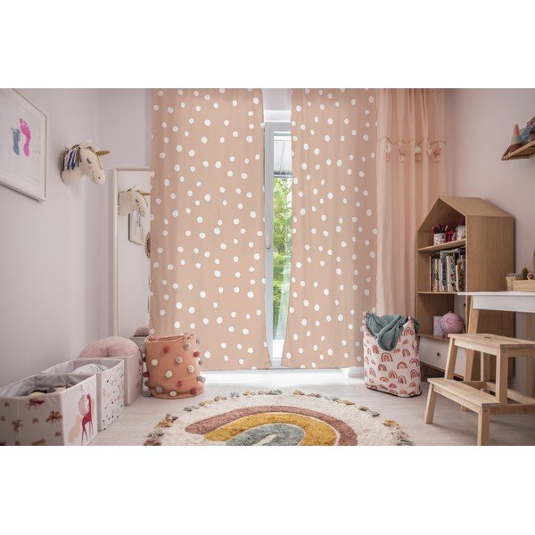 Narančasta dječja zavjesa 250x110 cm Dots from the Forest - Butter Kings-image-1
