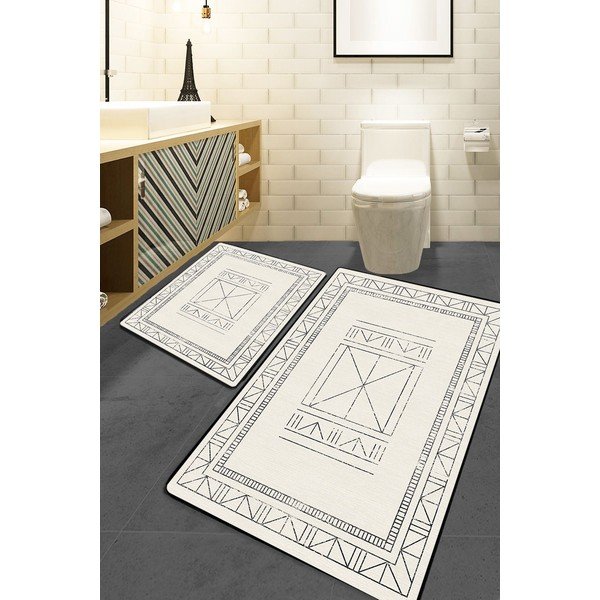 Krem kupaonske prostirke u setu 2 kom 60x100 cm Touch – Foutastic-image-1