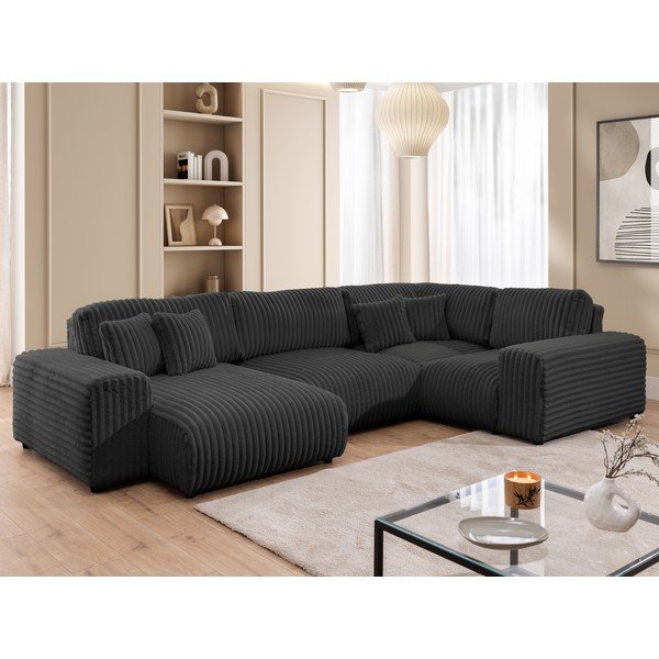 Tamno siva kutna garnitura od samta (s desnim kutom/u obliku slova "U") Justin – Ropez-image-4