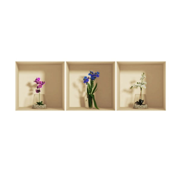 Set od 3 naljepnice s 3D efektom Ambiance Orchids-image-2