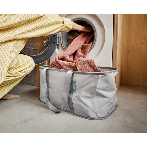Siva tekstilna složiva košara za rublje 35 l Duo – Joseph Joseph-image-1