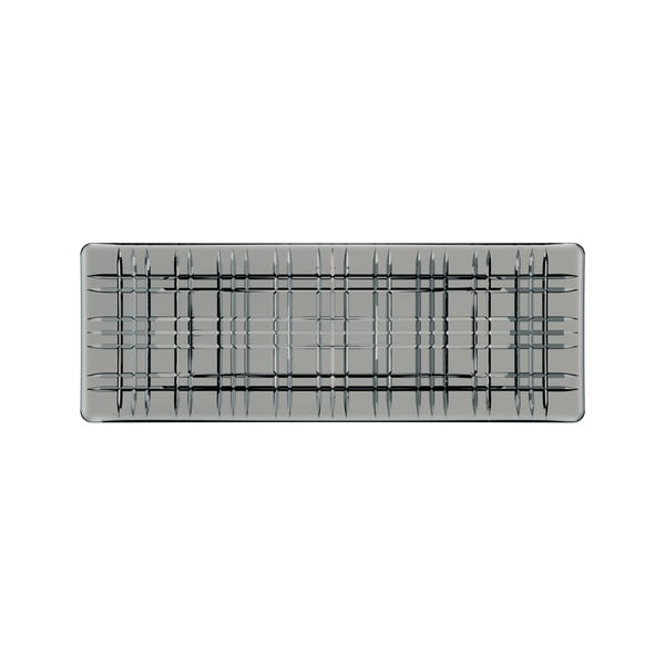 Sivi kvadratni pladanj za posluživanje od kristalnog stakla Nachtmann Square Tanjur Smoke, dužine 42 cm