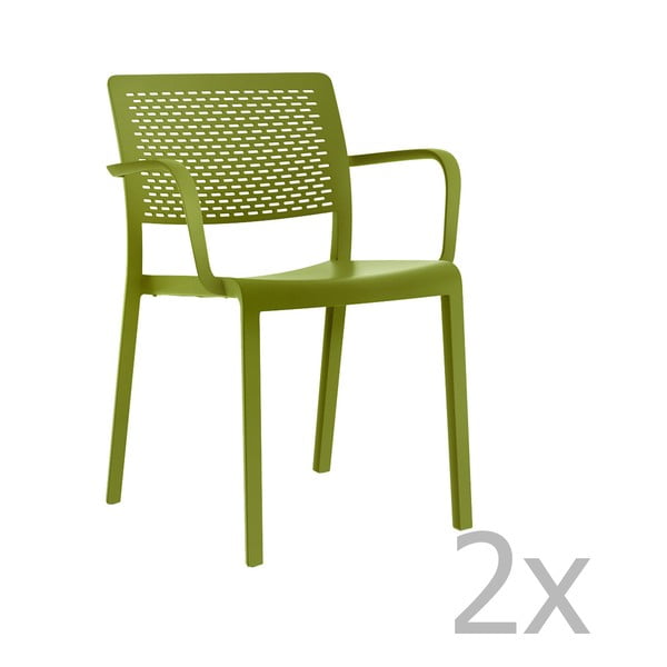 Set od 2 zelene vrtne stolice Resol Trama