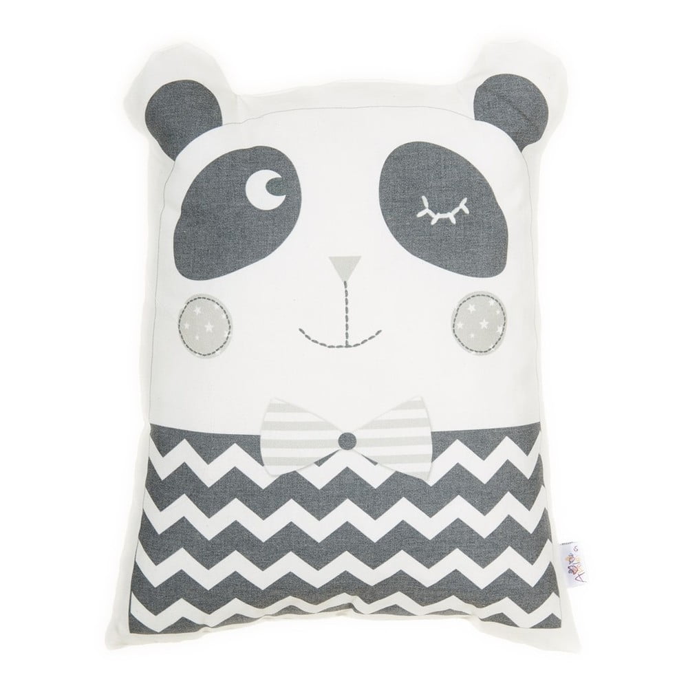 Sivi pamučni dječji jastuk Mike & Co. NEW YORK Pillow Toy Panda, 25 x 36 cm