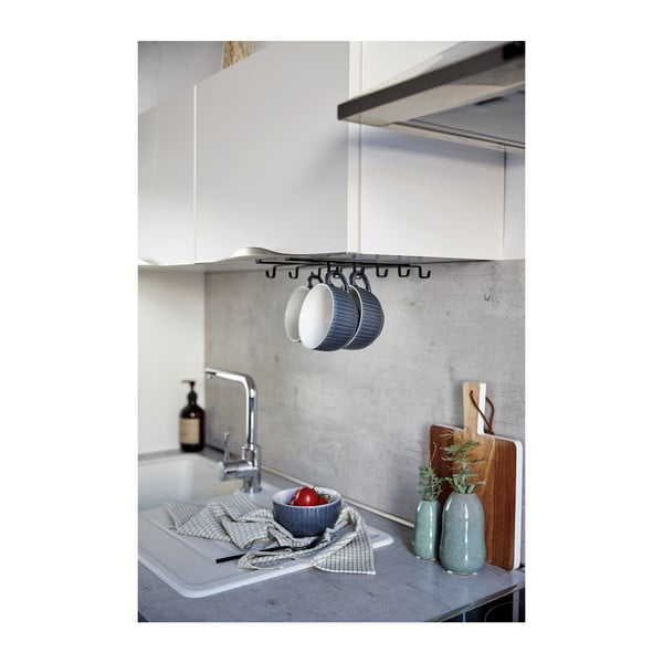 Crna dvostruka vješalica za policu za 8 šalica Wenko-image-3