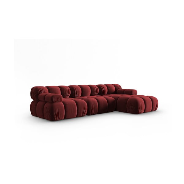 Crvena baršunasta sofa 285 cm Bellis – Micadoni Home-image-3