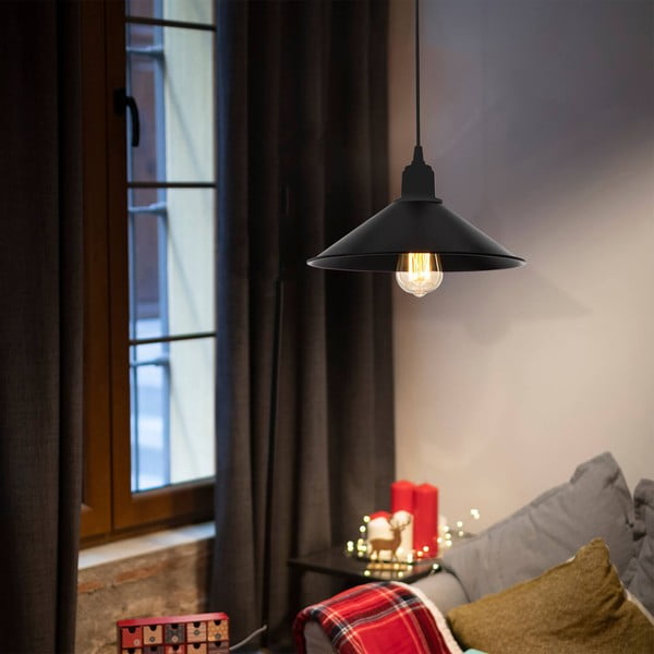 Crna metalna stropna svjetiljka ø 30 cm - Squid Lighting-image-1