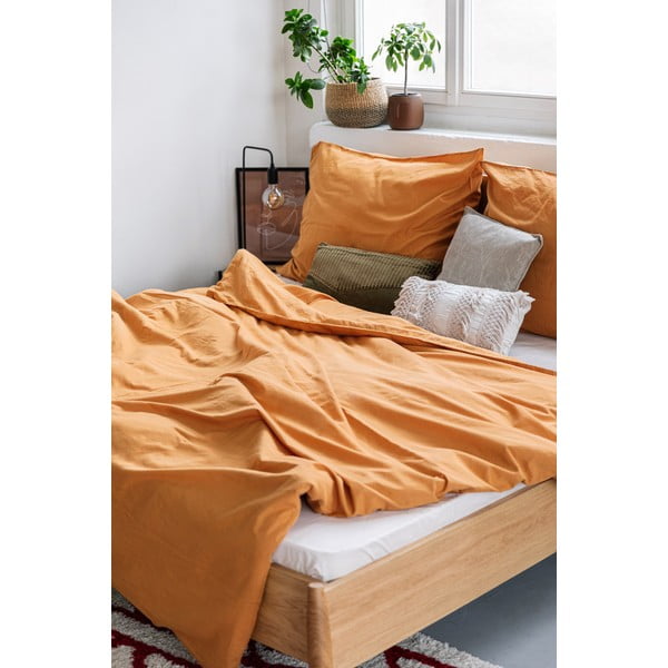 Terakota narančasta posteljina za bračni krevet od stonewashed pamuka Bonami Selection, 200 x 200 cm-image-3