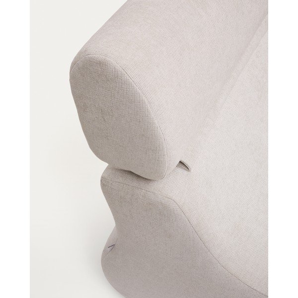 Bijela/svijetlo ružičasta fotelja od šenila Club – Kave Home-image-4