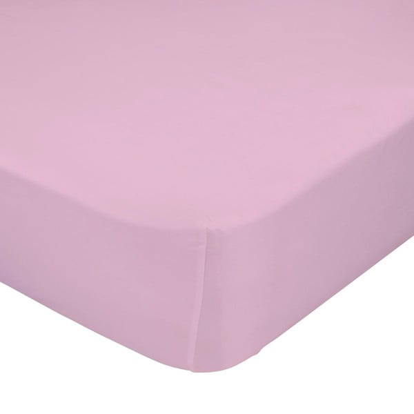 Ružičasta elastična plahta Happynois, 90 x 200 cm