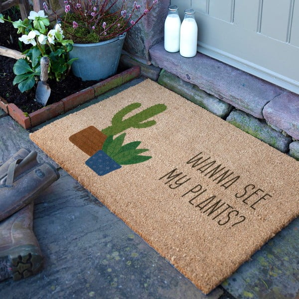 Otirač od kokosovih vlakana 40x60 cm Wanna See My Plants – Artsy Doormats-image-2