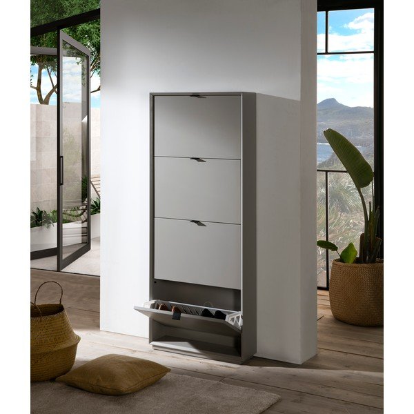 Sivi ormar za cipele s 4 ladicama Marckeric Luka-image-1