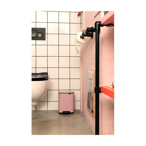 Ružičasta željezna kanta za smeće s pedalom 7 l Bo – Brabantia-image-1