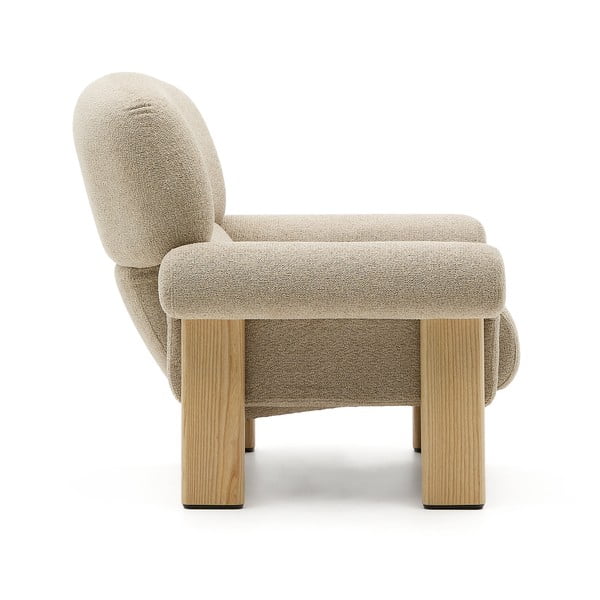 Bež fotelja od šenila Nema – Kave Home-image-2