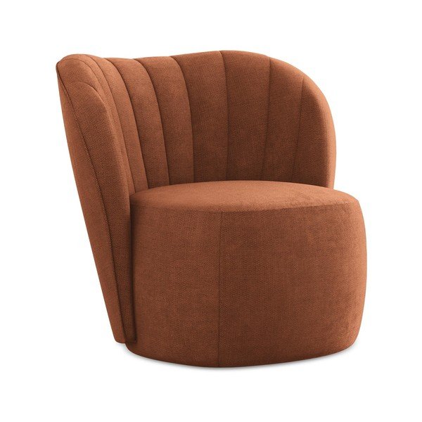 Fotelja od šenila boja terakote Keloa – Makamii