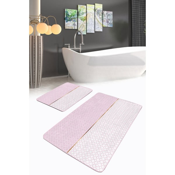 Ružičaste kupaonske prostirke u setu 2 kom 60x100 cm – Mila Home-image-1