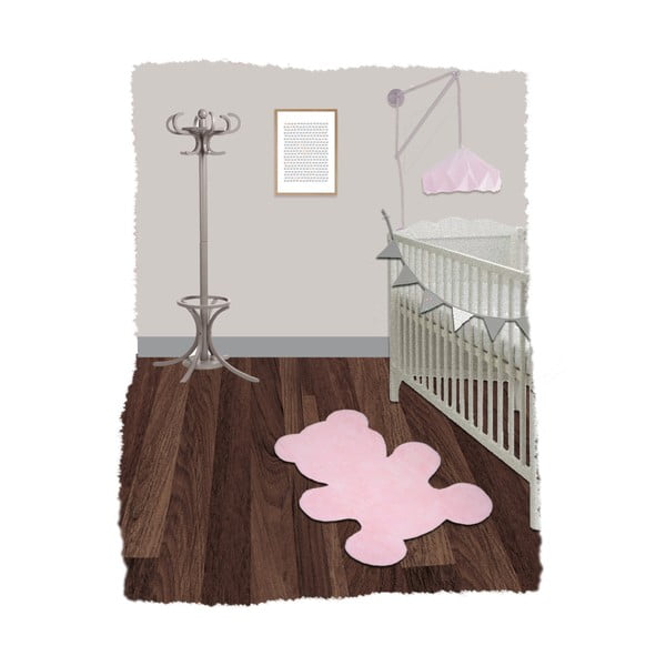 Dječji ružičasti tepih, ručni rad Nattiot Little Bear, 80 x 100 cm-image-2