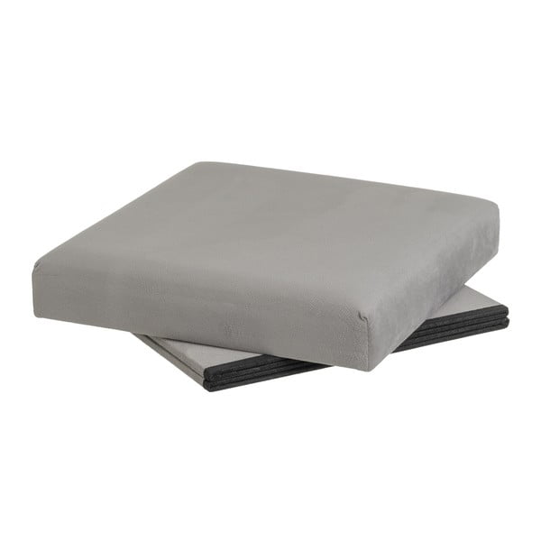 Svijetlo sivi baršunast tabure Estela – Casa Selección-image-3