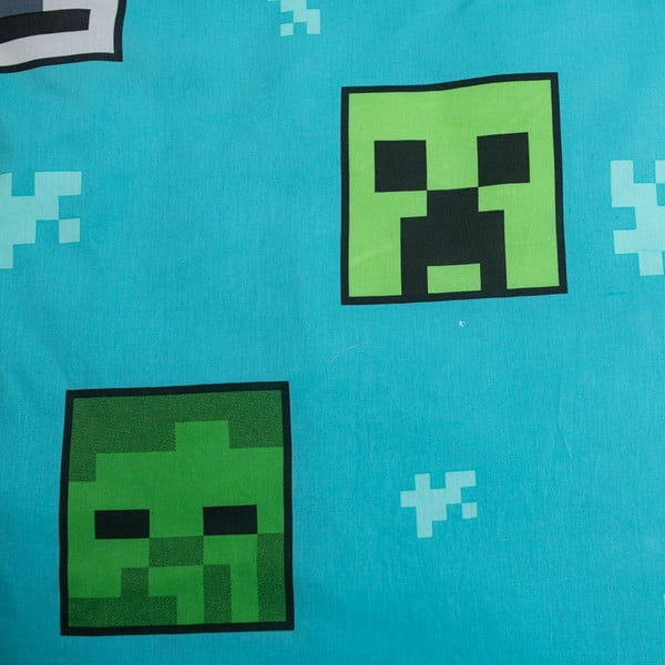 Zelena/plava pamučna dječja posteljina za krevet za jednu osobu 140x200 cm Minecraft "Mobs Here" – Jerry Fabrics-image-4