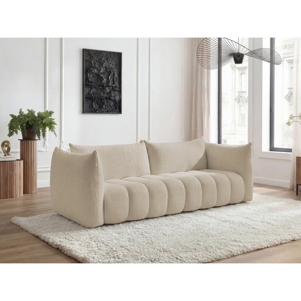 Bež sofa od bouclé tkanine 286 cm Azra – Bobochic Paris-image-1