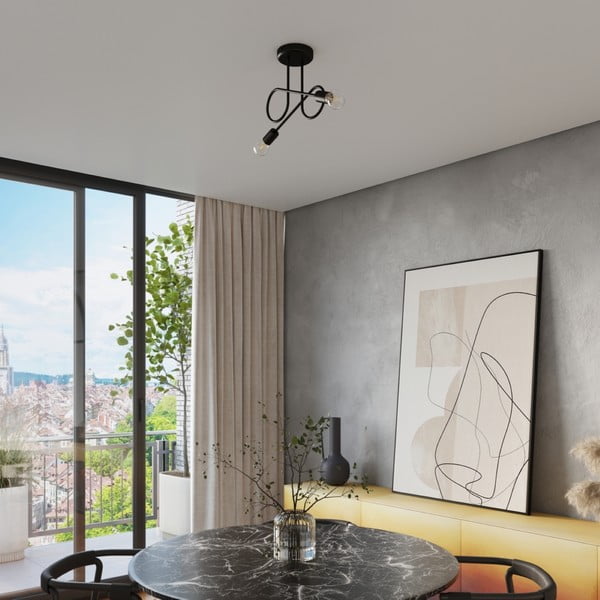 Crna stropna svjetiljka 18x57 cm Opulent – Sollux-image-4