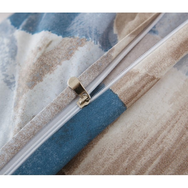 Plava/smeđa 3-dijelna posteljina za krevet za jednu osobu od mikrosatena 140x200 cm Eden – JAHU collections-image-2
