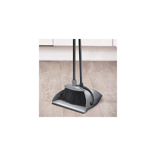Sivo-crna lopatica za smeće s dugom drškom Addis Dust-image-1