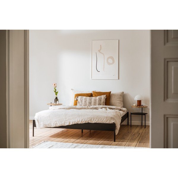 Bijeli željezni bračni krevet bez uzglavlja s podnicom 200x200 cm Eton Basic – noo.ma-image-1