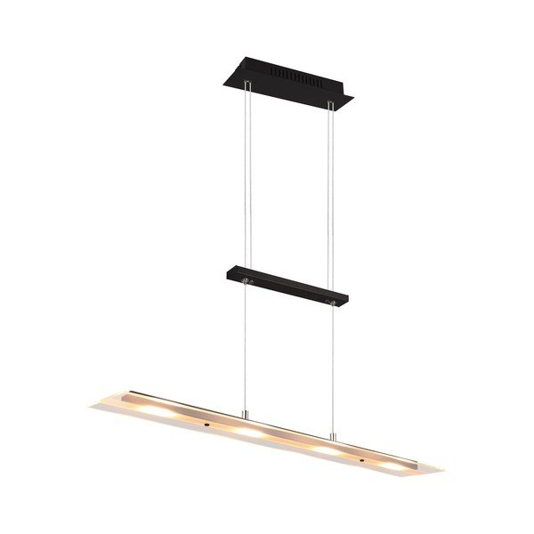 Crna LED viseća svjetiljka sa staklenim sjenilom Milos – Trio-image-3