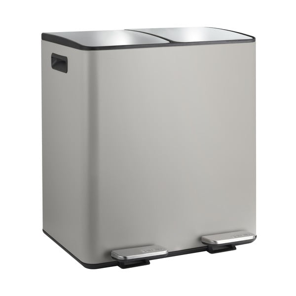 Smeđe-siva željezna kanta za smeće 2x20 l za odvojeni otpad/s pedalom   Aliya – Spirella