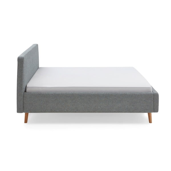 Tamno sivi tapecirani bračni krevet s prostorom za odlaganje s podnicom 180x200 cm Mattis – Meise Möbel-image-4
