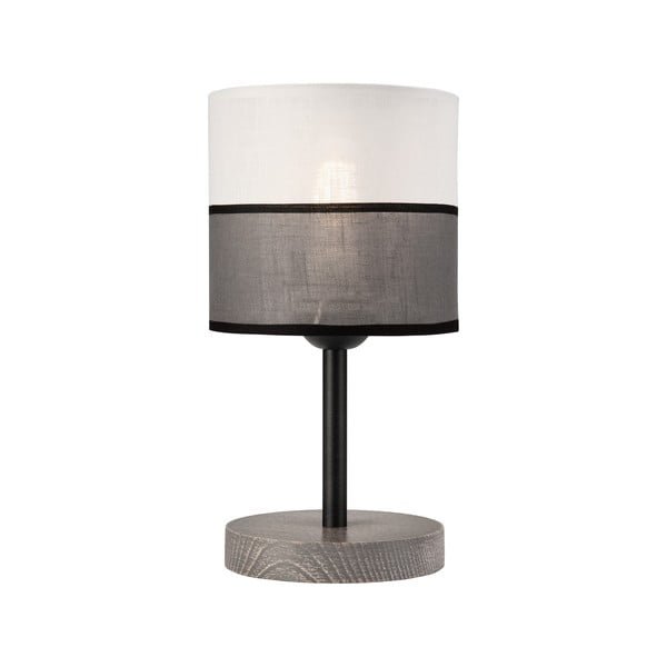 Siva stolna lampa s tekstilnim sjenilom (visina 30 cm) Andrea – LAMKUR