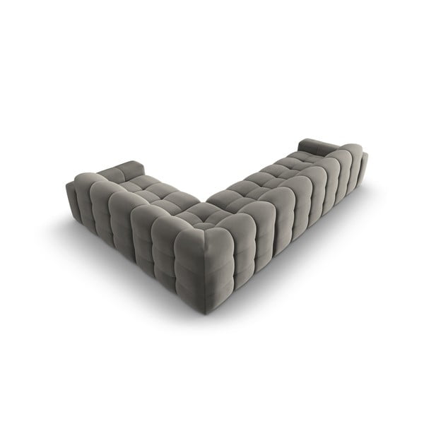 Siva baršunasta kutna garnitura (desni kut) Kendal - Micadoni Home-image-4