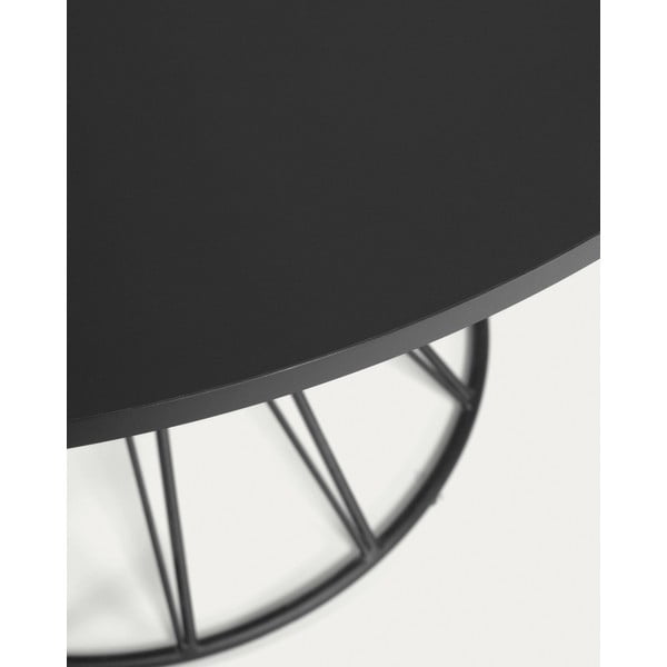 Crni okrugli blagovaonski stol s crnom pločom stola ø 120 cm Niut – Kave Home-image-3