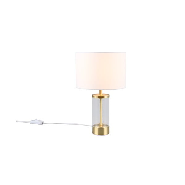 Stolna lampa u zlatnoj boji s tekstilnim sjenilom (visina 33,5 cm) Grazia – Reality-image-1