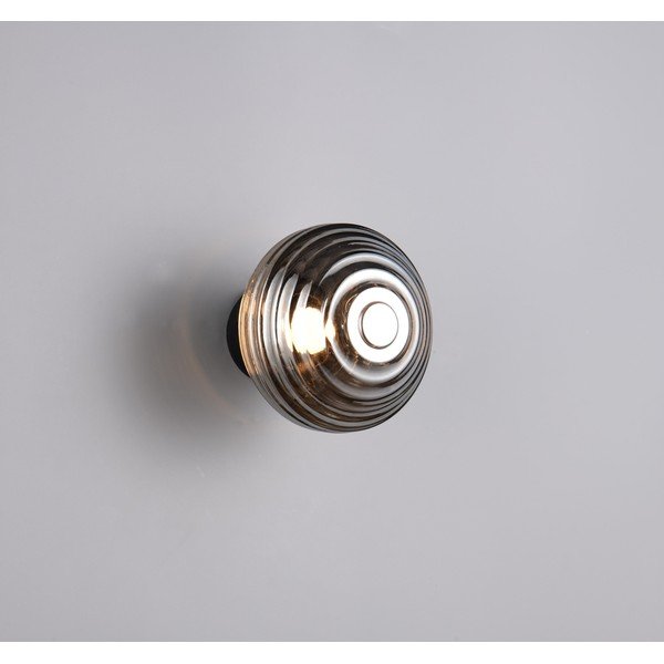 Tamno siva staklena LED zidna lampa s USB ø 15,5 cm Earl – Reality-image-1