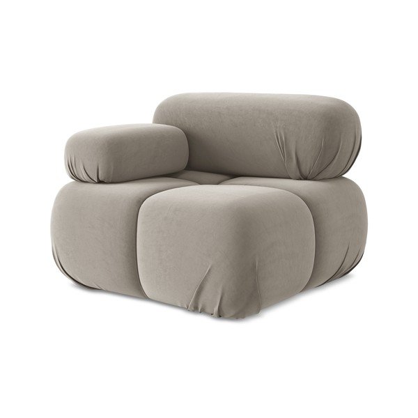 Bež baršunasti modularna sjedeća garnitura (s lijevim kutom) Lokua – Makamii-image-1