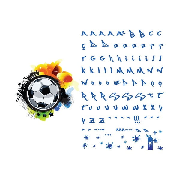 Zidna samoljepljiva naljepnica s imenom Ambiance Football Graffitti-image-2