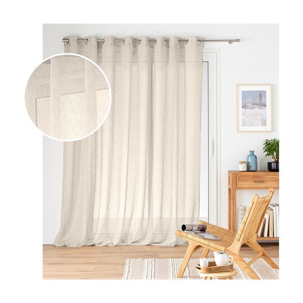 Prozirna zavjesa u prirodnoj boji 300x240 cm Carlin – douceur d'intérieur-image-3