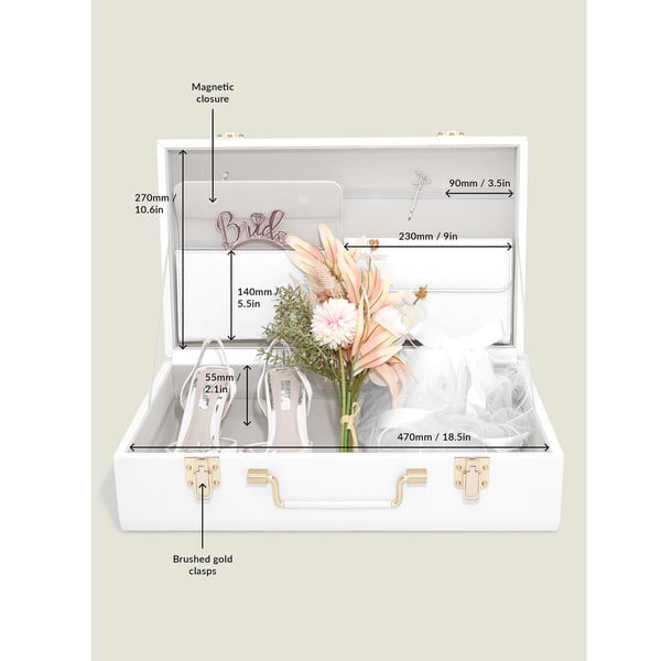 Bijela dekorativna kutija za pohranu od imitacije kože 50x30x15 cm – Stackers-image-3