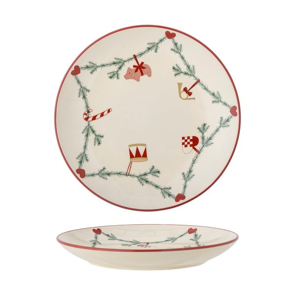 Krem tanjur s božićnim motivom od kamenine ø 25,5 cm Yule – Bloomingville-image-3