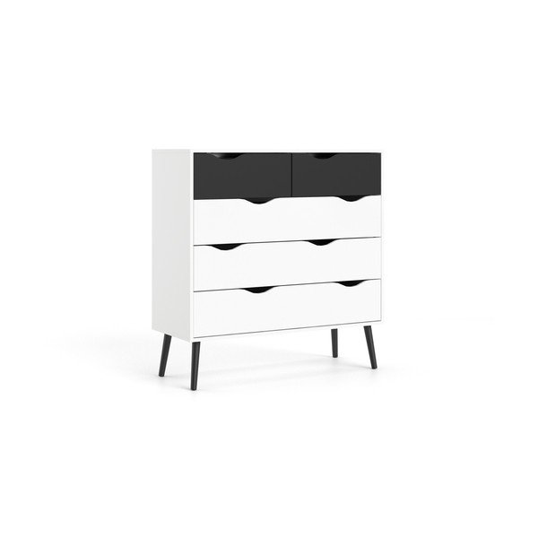 Crno bijela komoda Tvilum Oslo, 99 x 101 cm-image-2