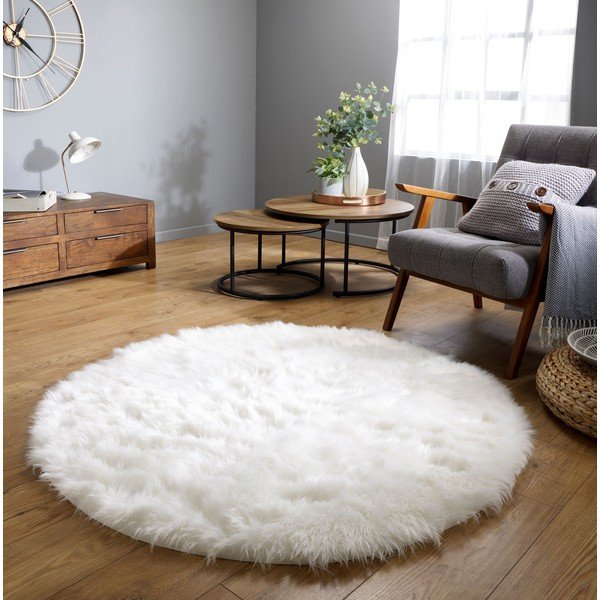 Bijeli okrugli tepih Flair Rugs Sheepskin, ⌀ 120 cm-image-1