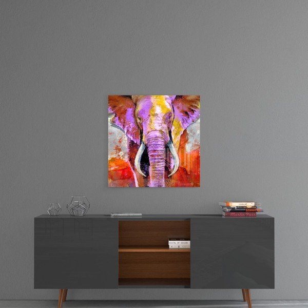 Staklena slika insigne osvete slona, ​​40 x 40 cm-image-1