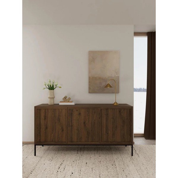 Komoda u dekoru hrasta u tamnoj prirodnoj boji 158x80x40 cm Palmdale – Actona-image-1