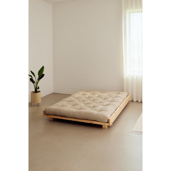 Bračni krevet od masivnog bora s podnicom 160x200 cm u prirodnoj boji Social Bed – Karup Design-image-4